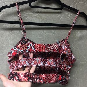🍄Boho patterned crop top bandeau top - BKE